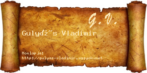 Gulyás Vladimir névjegykártya